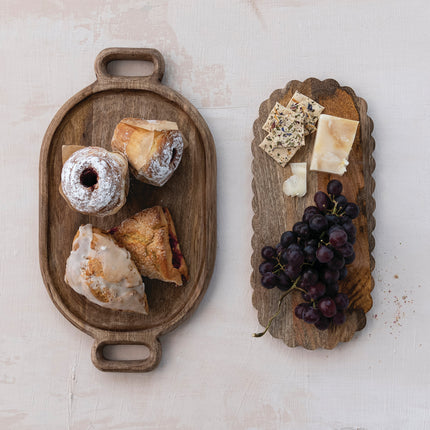 Mango Wood Tray w/Handles