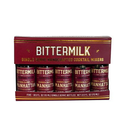 BITTERMILK Cocktail Mix, Bourbon Barrel Aged Manhatten Singles