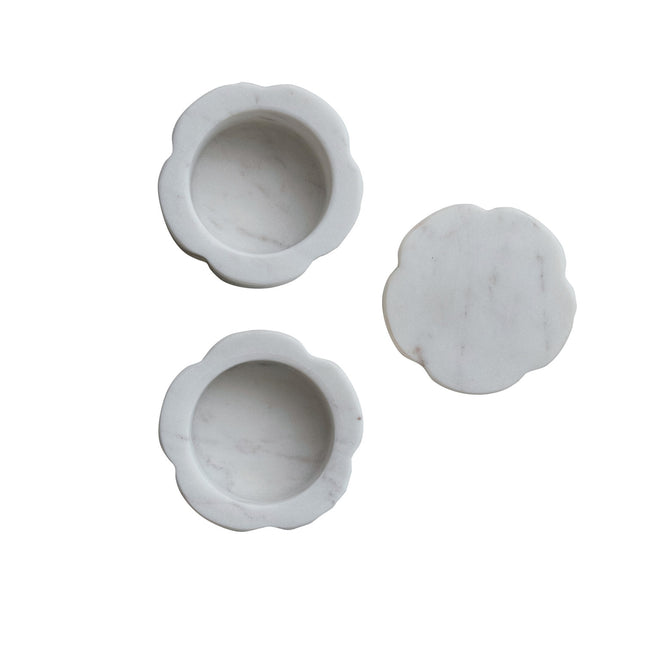 Marble Scalloped Stackable Pinch Pots
