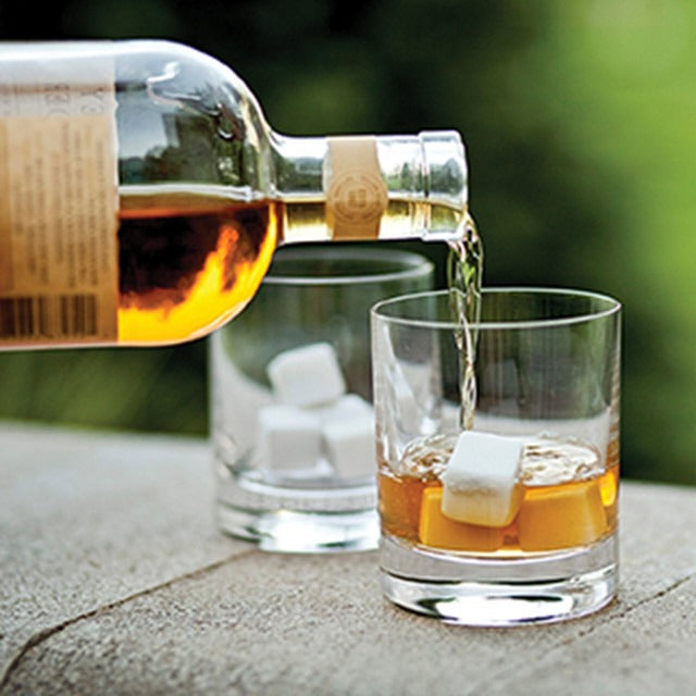 OUTSET White Marble Whiskey Stones