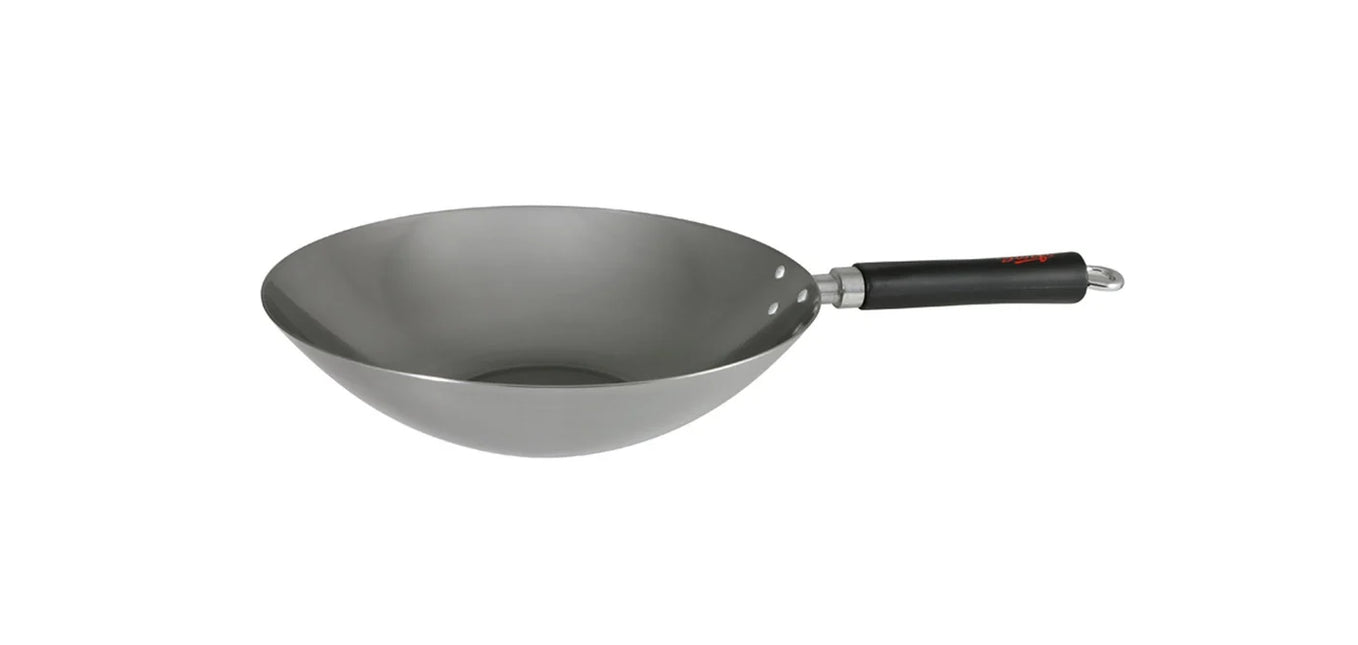 DEXAM Carbon Steel Wok w/Phenolic Handles