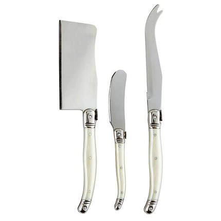 Faux Pearl Handled Charcuterie Knife Set, 3 Piece