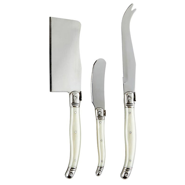 Faux Pearl Handled Charcuterie Knife Set, 3 Piece