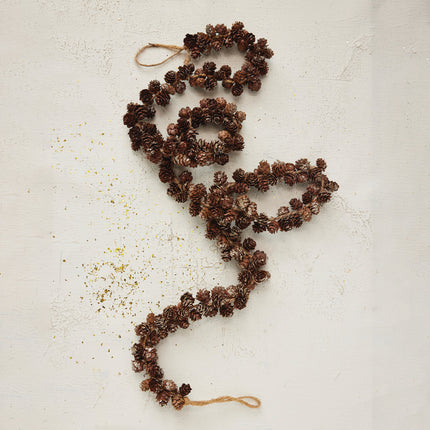 Pinecone Garland w/Jute Rope, 72"