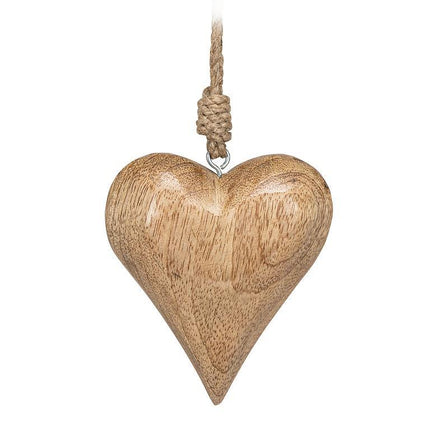 Mango Wood Puffy Heart Ornament