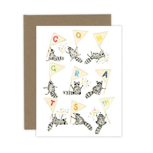 ALMEIDA ILLUSTRATIONS Raccoon Congratulations