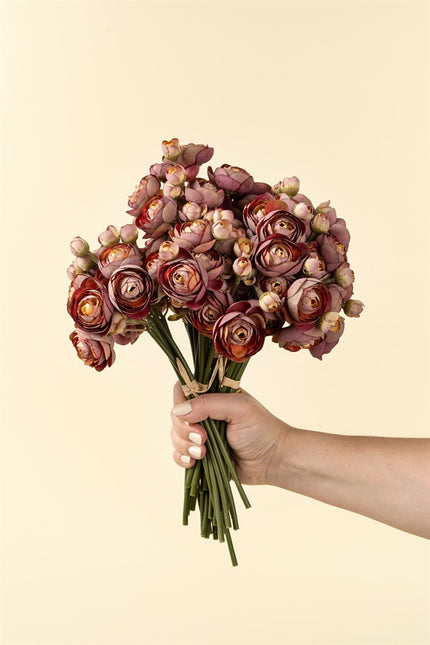 Faux Deep Pink Ranunculus