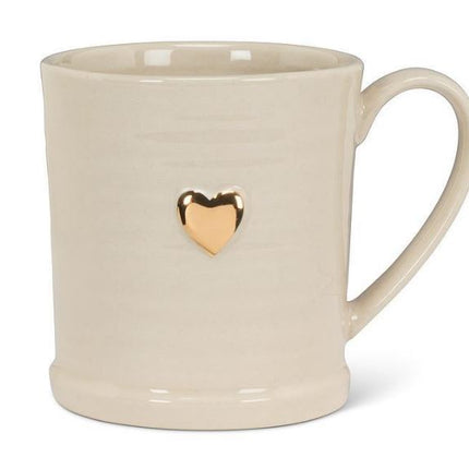 Rimmed Mug with Gold Heart