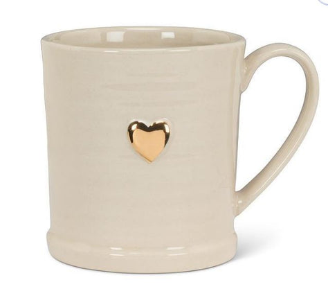 Rimmed Mug with Gold Heart