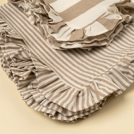 Ruffle Stripe Tea Towels, Beige