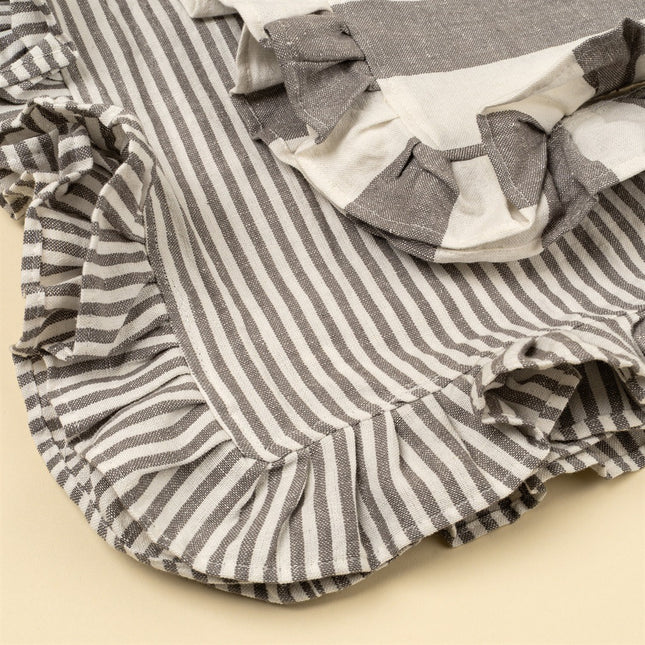 Ruffle Stripe Tea Towels, Grey