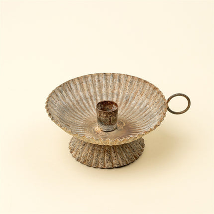 Antique Iron Candle Holder