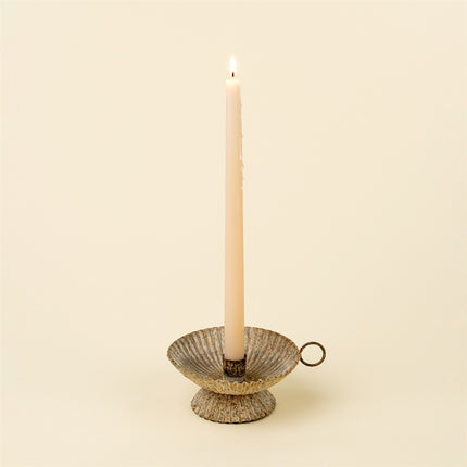 Antique Iron Candle Holder