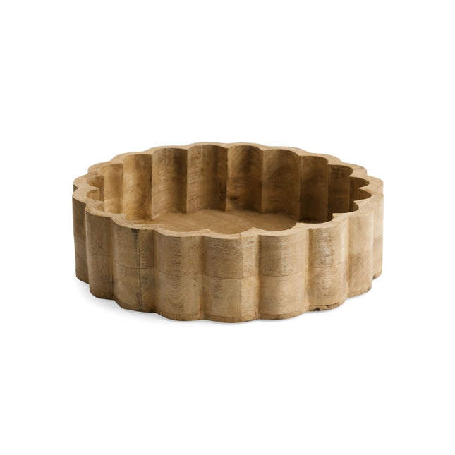 Scalloped Mango Wood Bowl