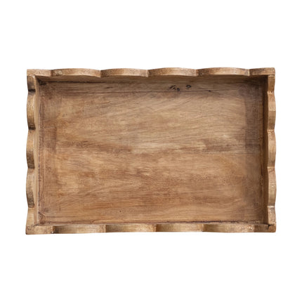 Scalloped Mango Wood Tray