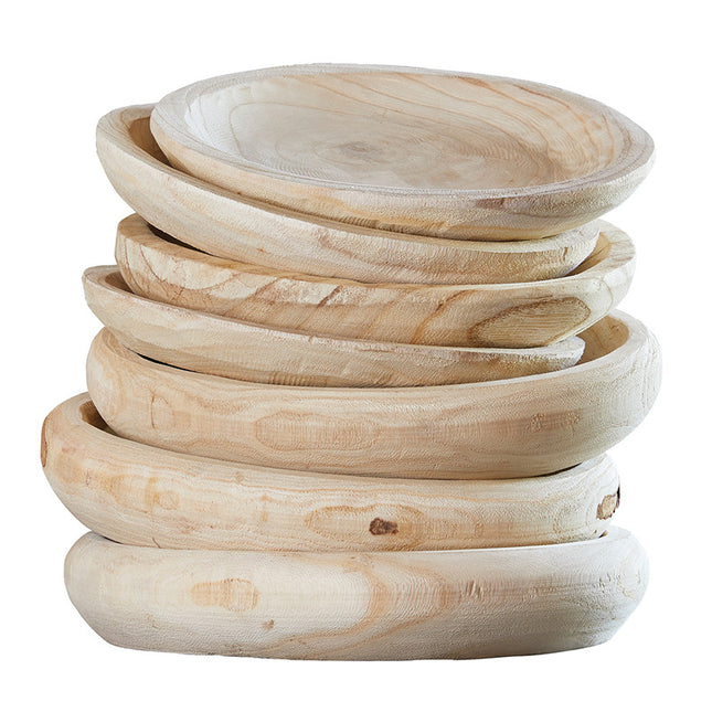Paulownia Wood Shallow Bowl
