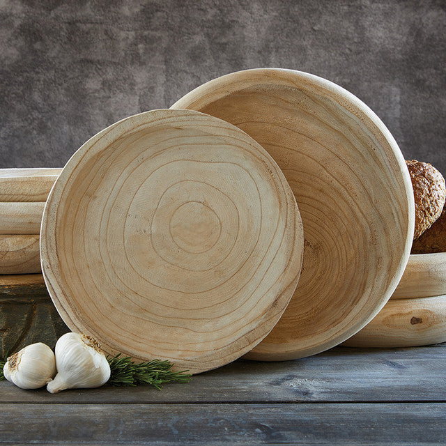 Paulownia Wood Shallow Bowl