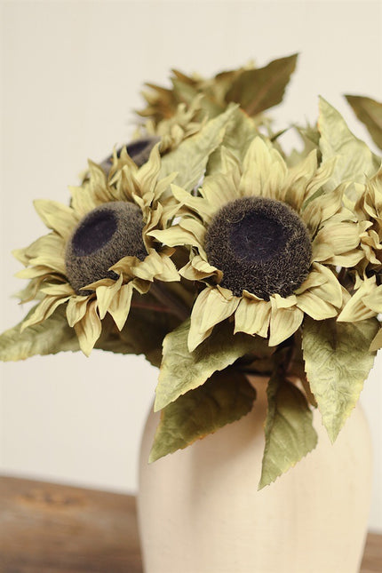 Faux Harvest Sunflower Stem