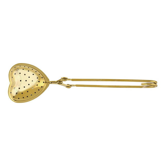 Stainless Steel Tea Ball w/Gold Finish, Heart