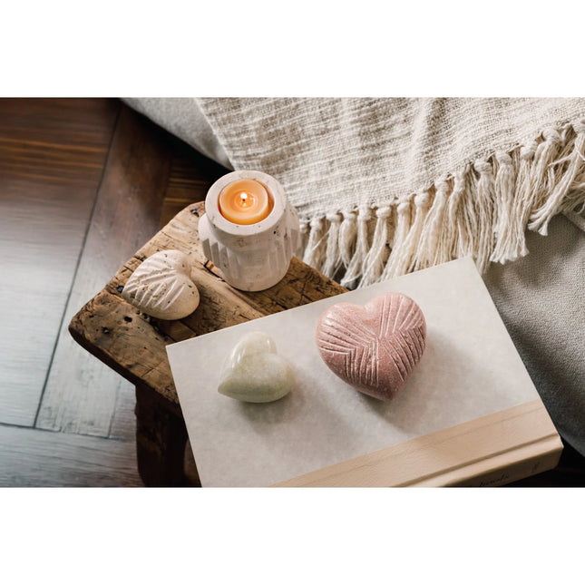 Travertine Carved Heart