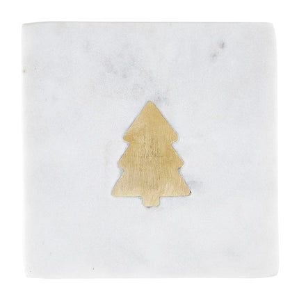 Marble Coaster with Gold Tree