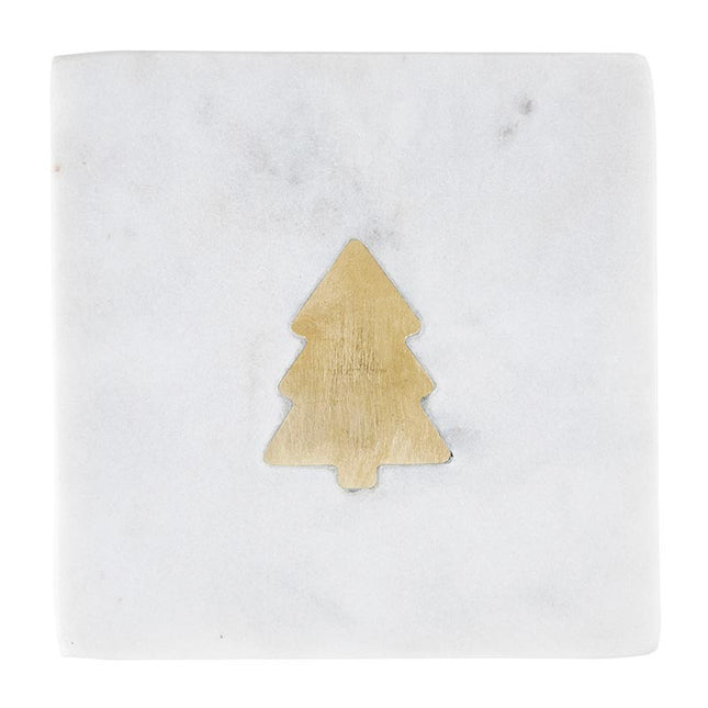 Marble Coaster with Gold Tree