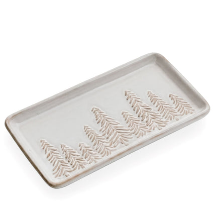 Stoneware Tray w/ Trees