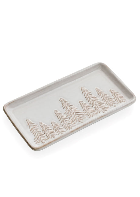 Stoneware Tray w/ Trees