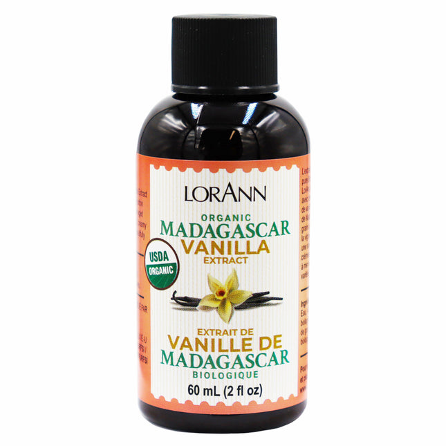 LORANN Pure Organic Madagascar Vanilla Extract, 2oz