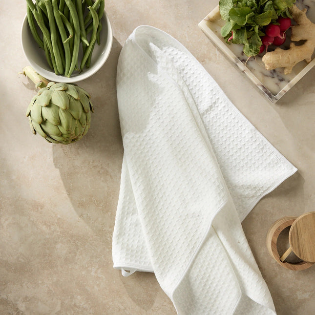 GEOMETRY Waffle Weave Truffle Tea Towel
