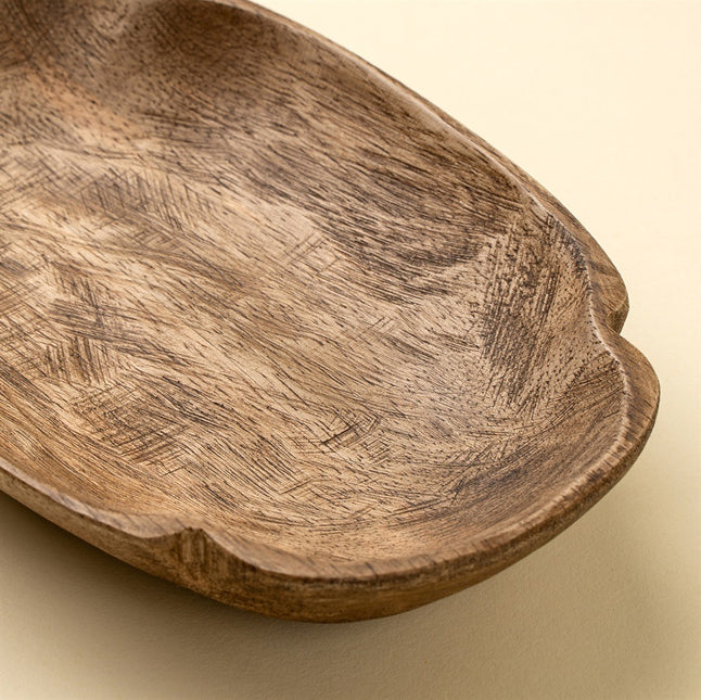 Mango Wood Carved Dish