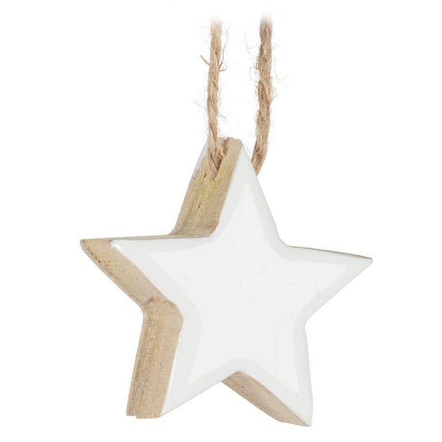 Small White Wooden Stars